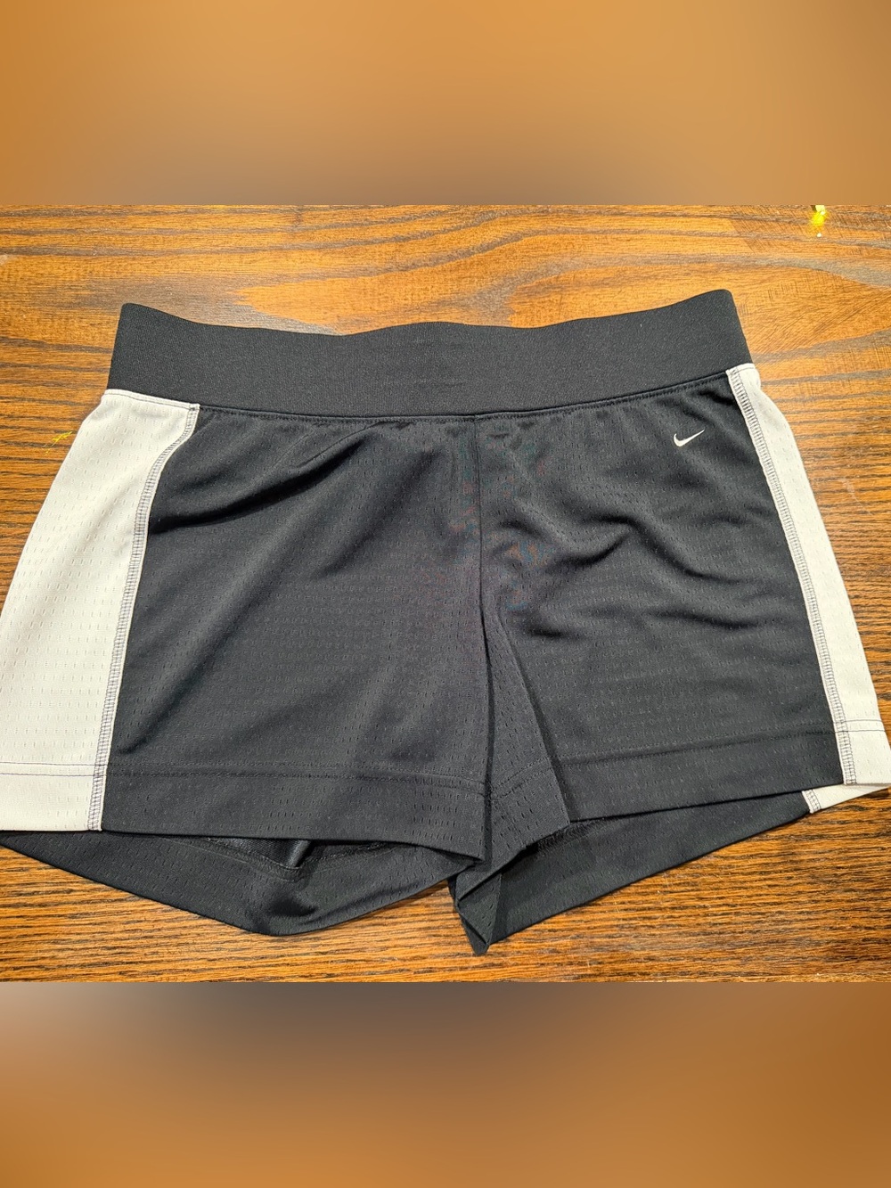 Nike Black Shorts with White Swoosh and Grey Tag 0160